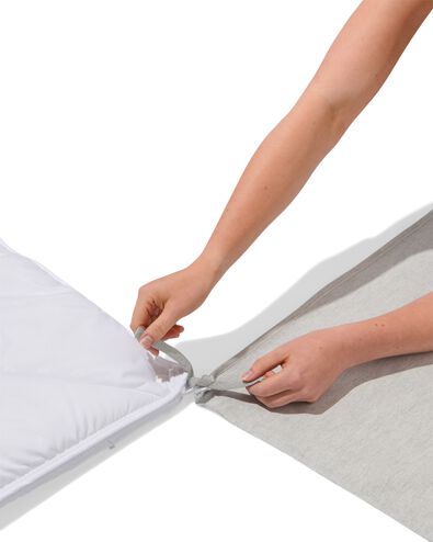 housse de couette 200x200/220cm coton doux ray&eacute; vert-bleu - 5720205 - HEMA