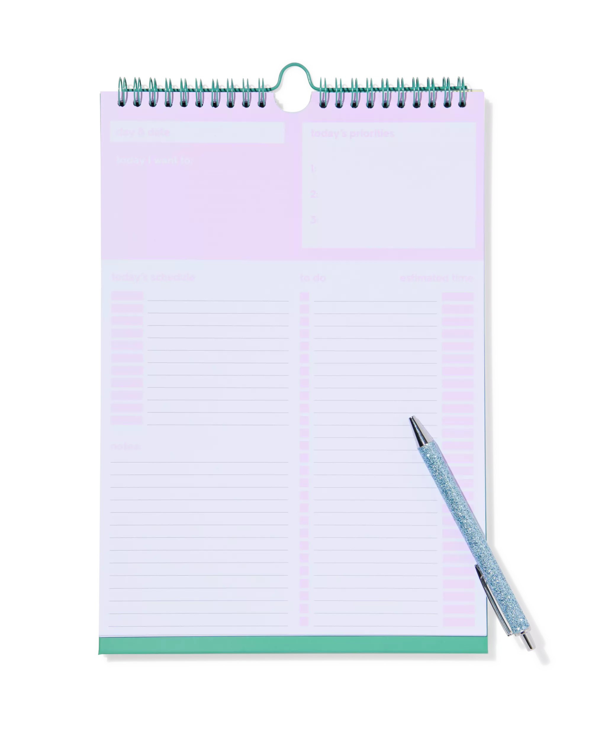 planificateur journalier de bureau avec spirale et support 30x21