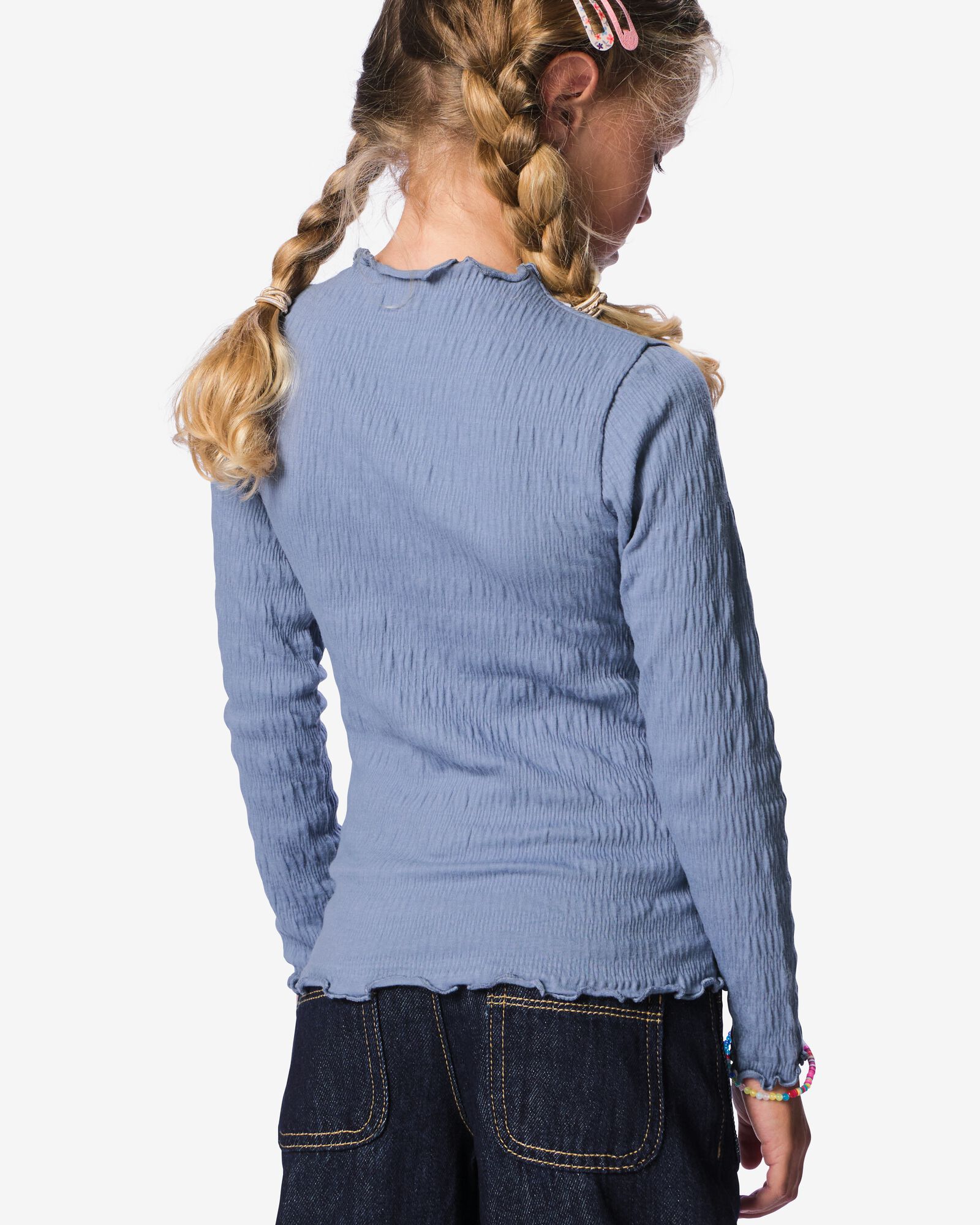 t-shirt enfant volants bleu bleu - 30873948BLUE - HEMA