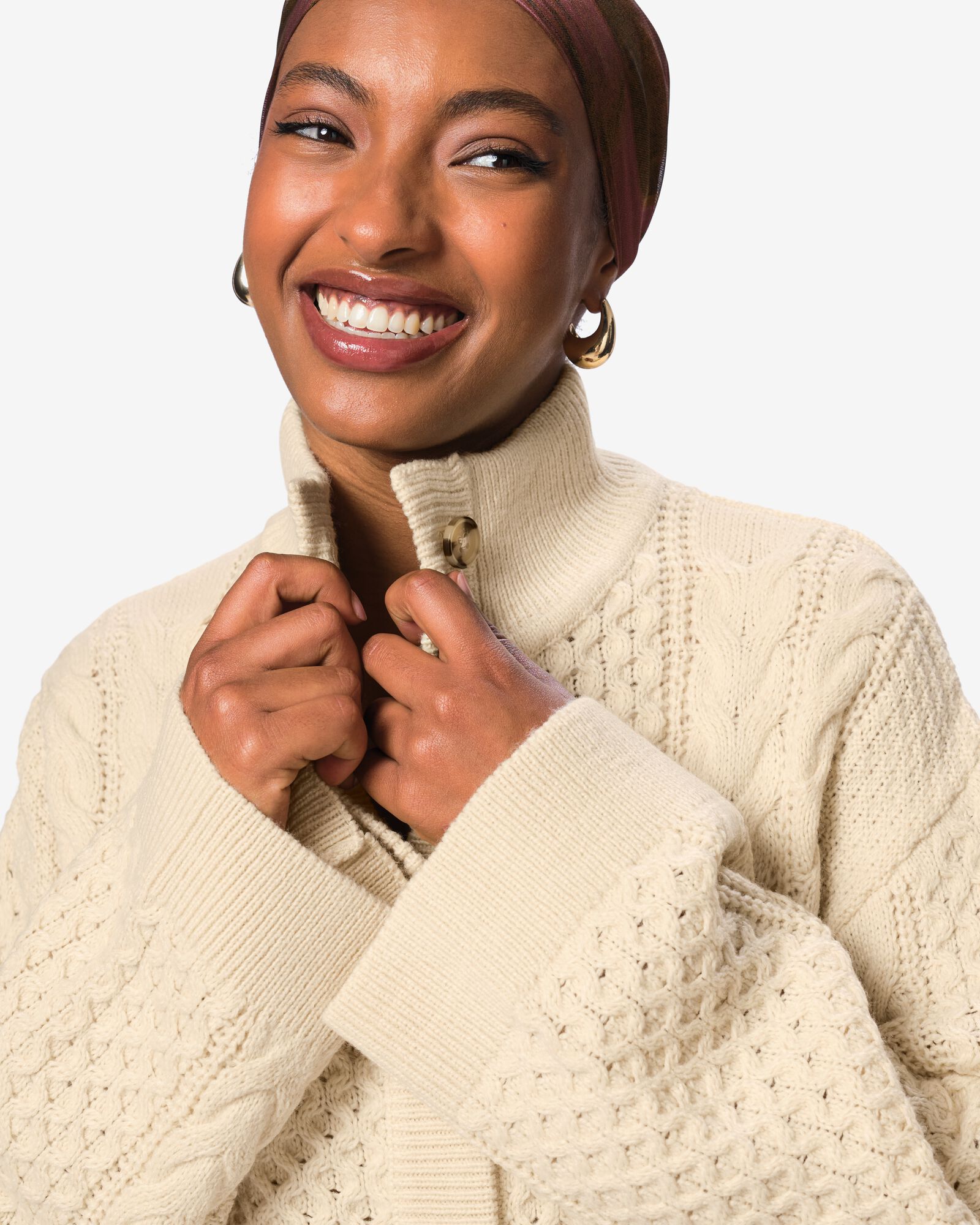 cardigan femme torsad&eacute; grosse maille blanc cass&eacute; blanc cass&eacute; - 36214610OFFWHITE - HEMA