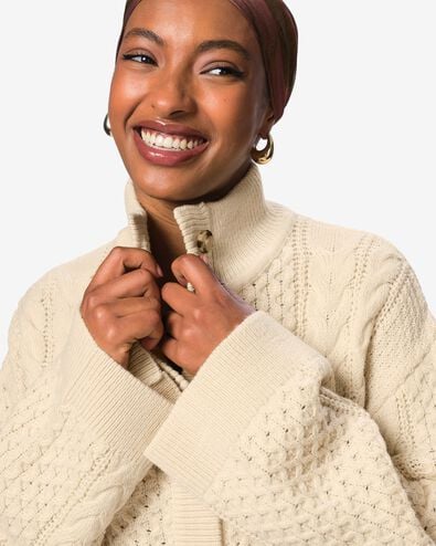 cardigan femme torsad&eacute; grosse maille blanc cass&eacute; blanc cass&eacute; - 36214610OFFWHITE - HEMA