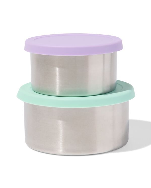 Snackboxen, Edelstahl, Violett-Mintgr&uuml;n &ndash; 2 St&uuml;ck - 80650297 - HEMA