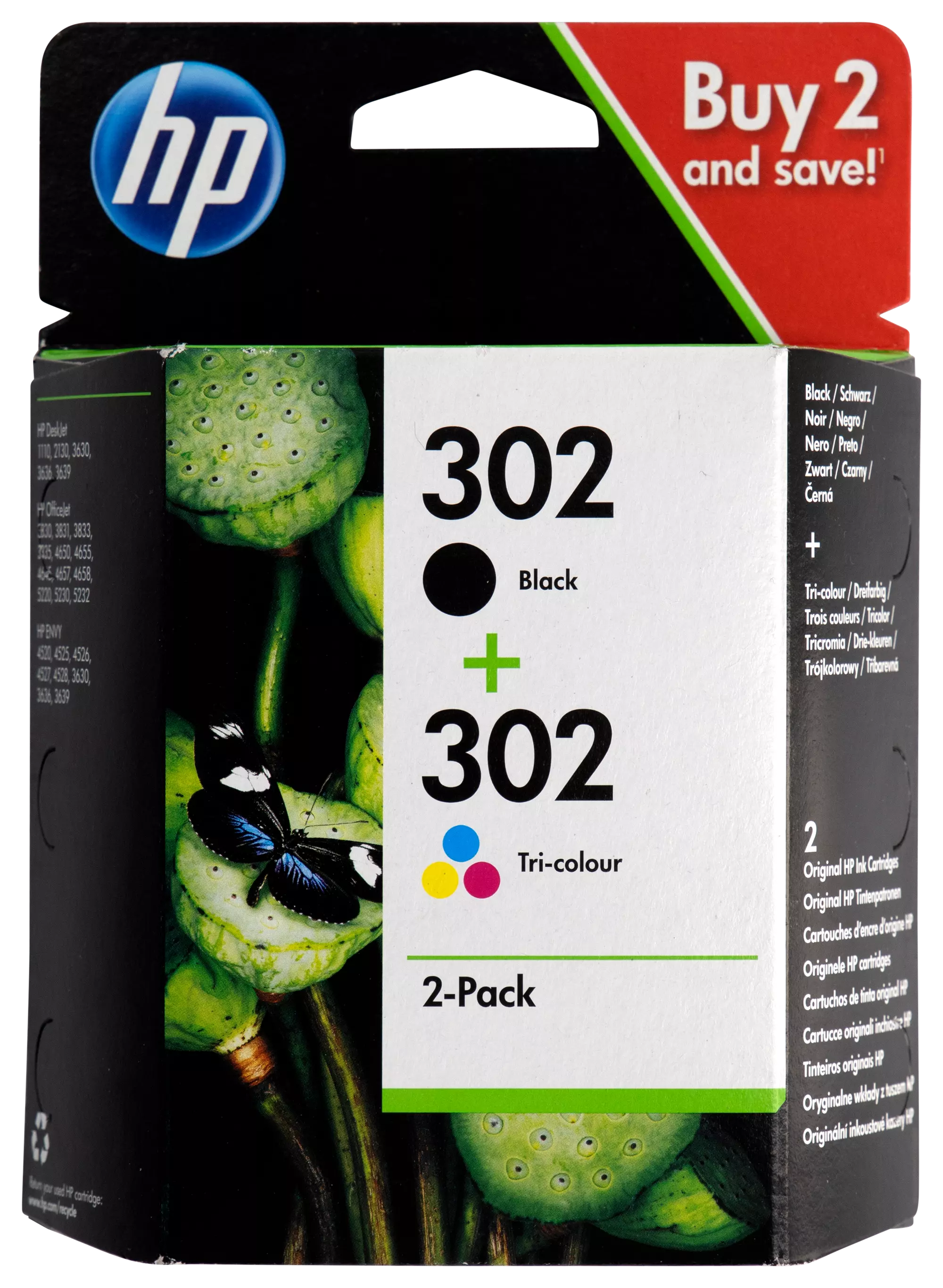 2er-Pack Druckerpatronen HP 302, schwarz/farbig
