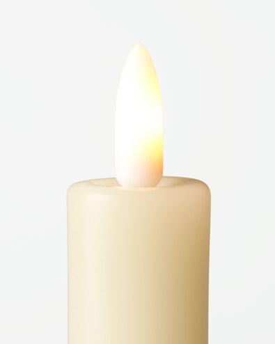LED-Formkerze, Kerzenst&auml;nder, ⌀ 7,6 &times; 27,5 cm, rustikal, Elfenbein - 13550226 - HEMA