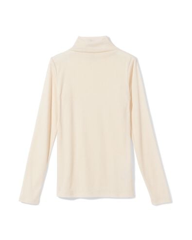 t-shirt femme Lora maille fine polyester recycl&eacute; blanc cass&eacute; blanc cass&eacute; - 36214330OFFWHITE - HEMA