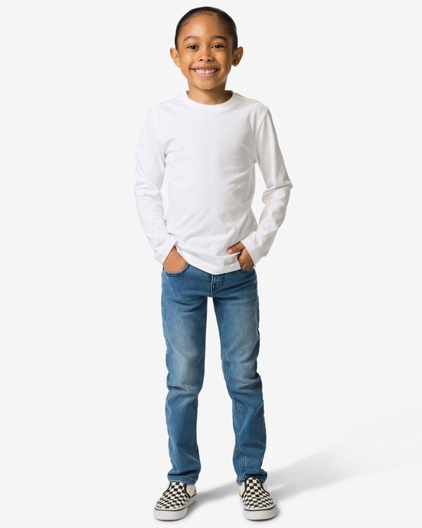 pantalon enfant jean jogging skinny bleu moyen bleu moyen - 30776003MIDBLUE - HEMA