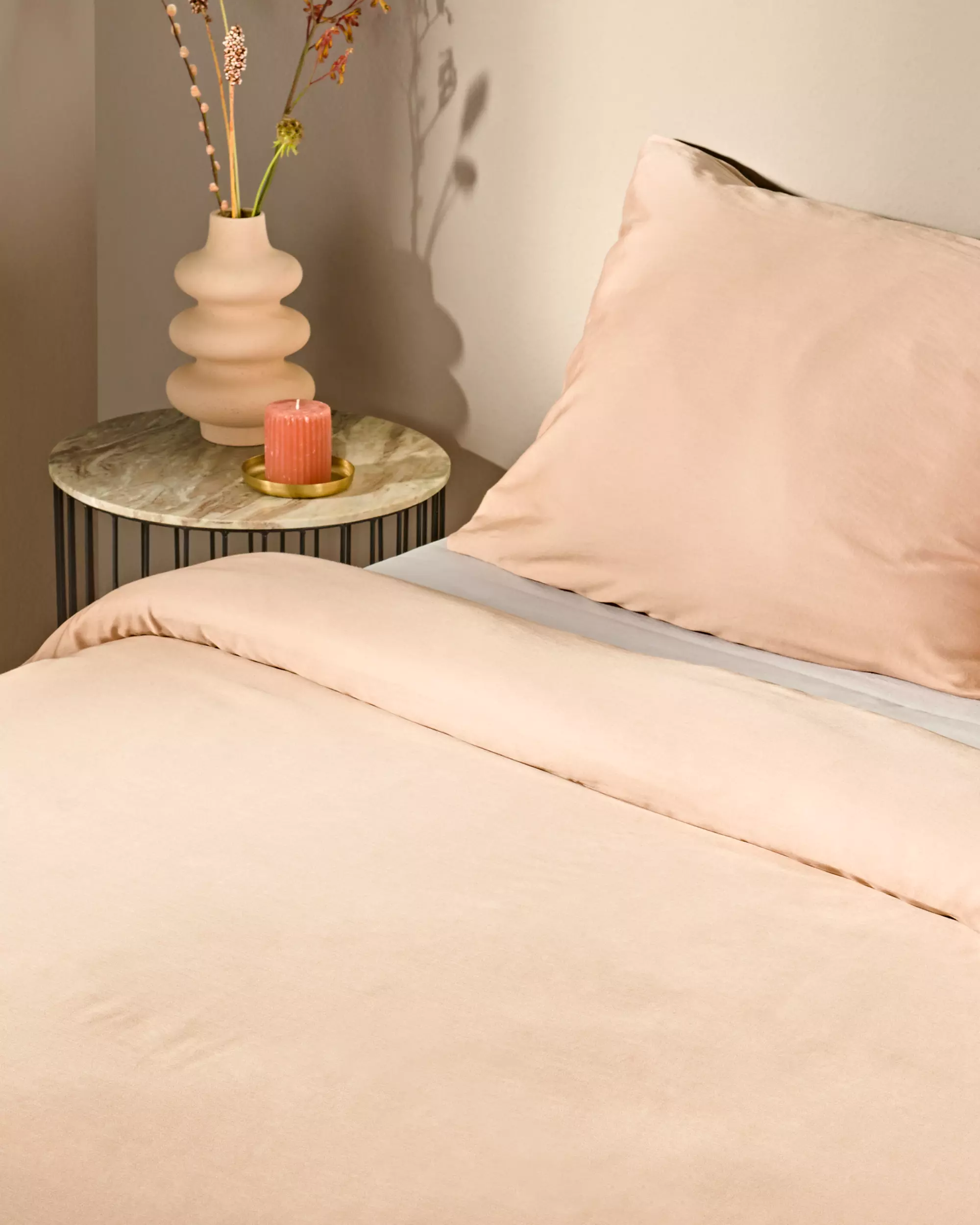 housse de couette 140x200/220 cm coton hôtel satin taupe