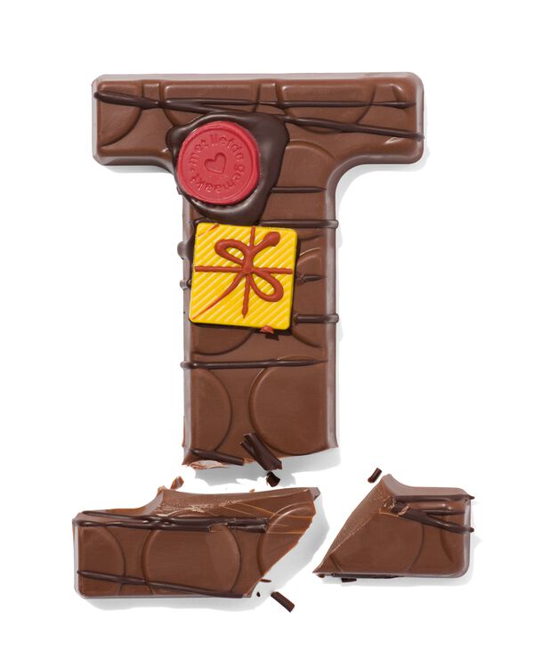 Lettre en chocolat d&eacute;cor&eacute;e &agrave; la main lait I 180g I - 24427409I - HEMA