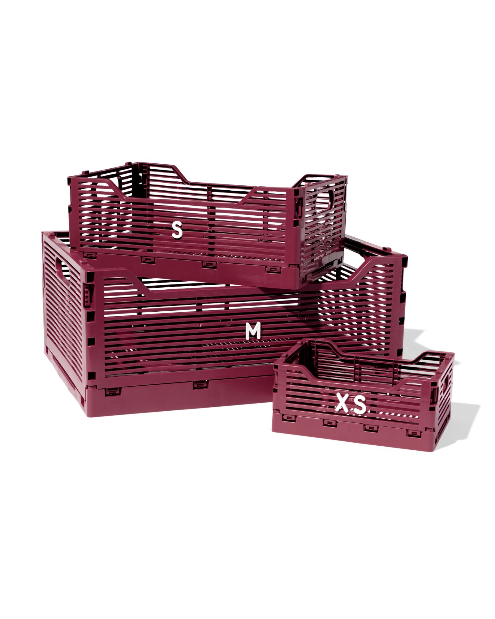 caisse pliante lettres recycl&eacute;e S bordeaux bordeaux S  20 x 30 x 11,5 - 39811084 - HEMA
