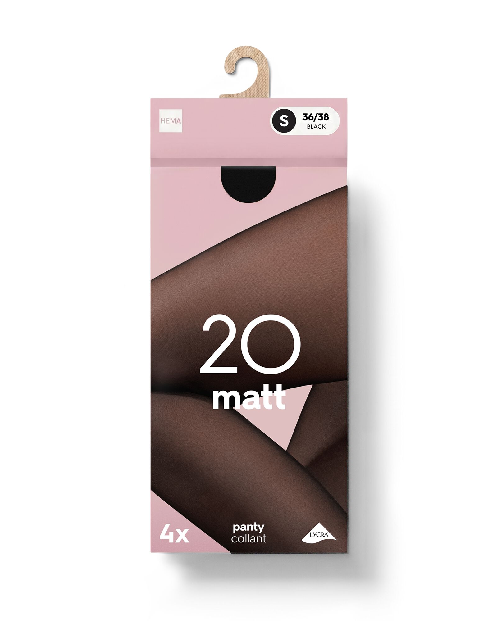 collants 20 deniers mats - 4 pi&egrave;ces noir noir - 4012240BLACK - HEMA