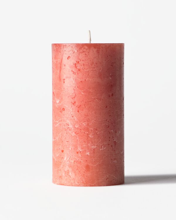 bougie cylindrique ⌀7x13cm rustique orange fonc&eacute; - 13504243 - HEMA
