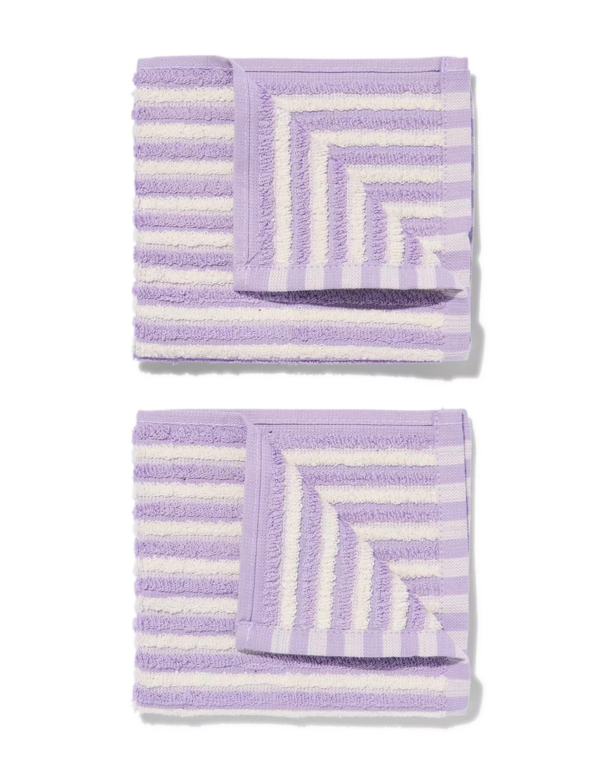 2 lavettes 30x30 coton lilas