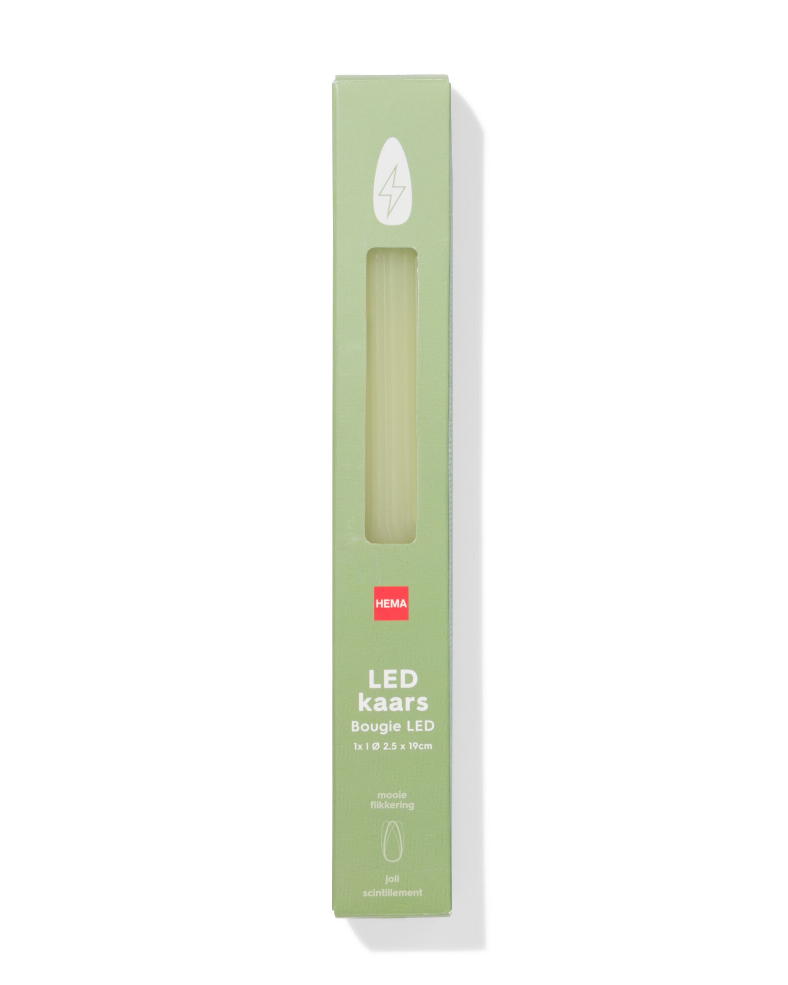 led huishoudkaars ⌀2.3x20cm lichtgroen - 13550137 - HEMA