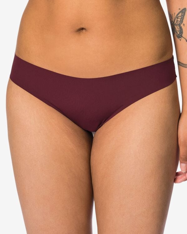 string femme microfibre d&eacute;coup&eacute; au laser avec dentelle rouge fonc&eacute; rouge fonc&eacute; - 19608693DARKRED - HEMA