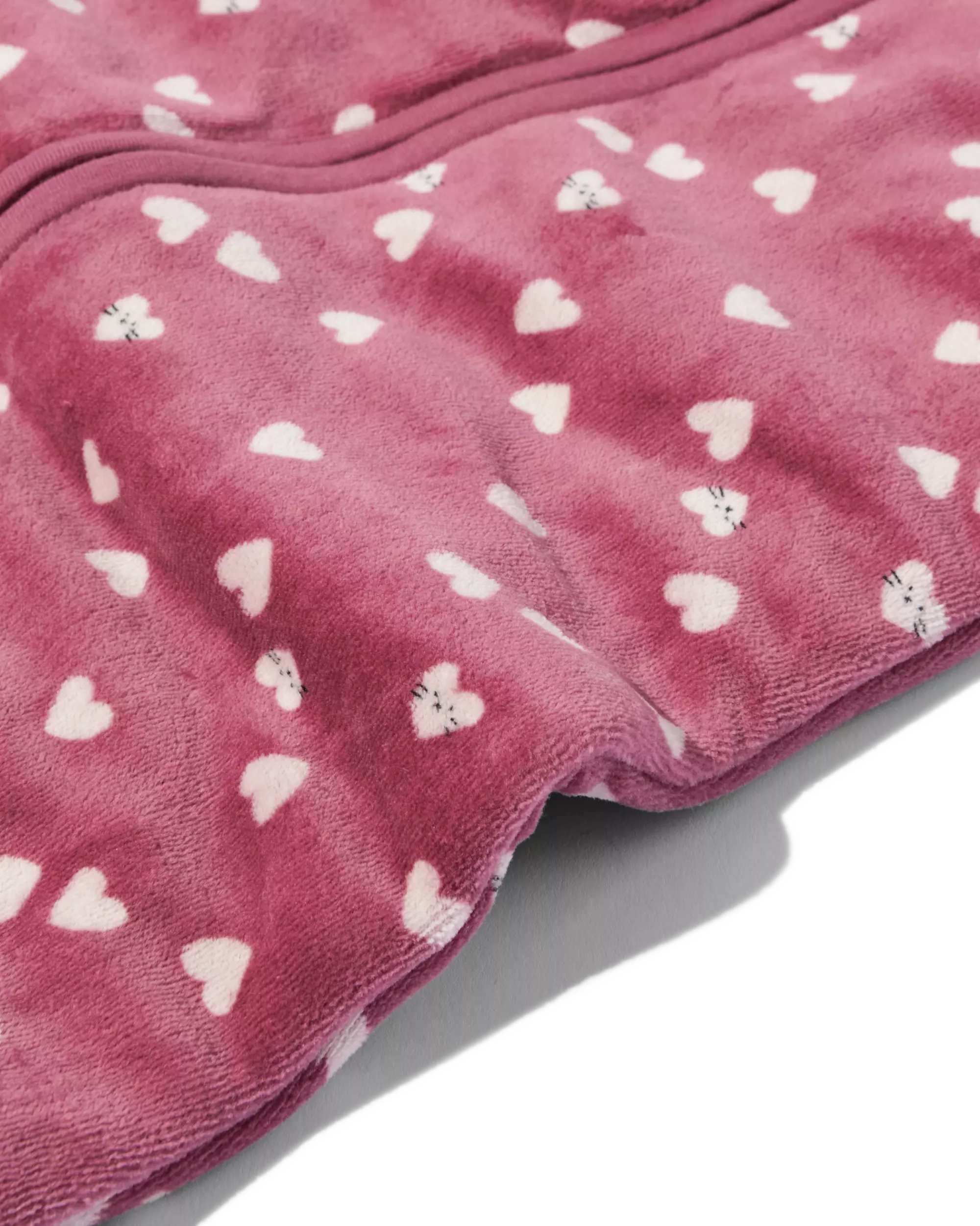 Babyschlafsack mit abnehmbaren Ärmeln, Velours, 3 TOG, Herzen