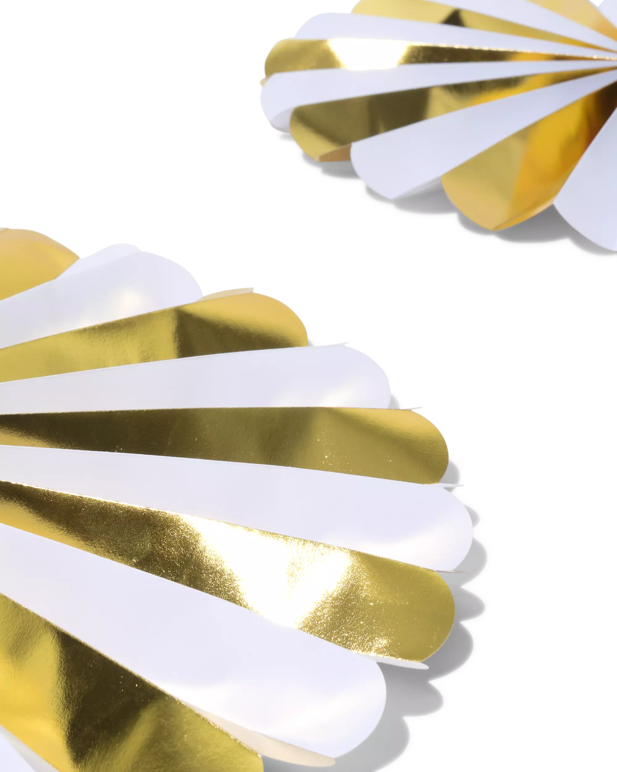 Fächer 45 × 45 cm Papier Gold-Silber – 2 Stück