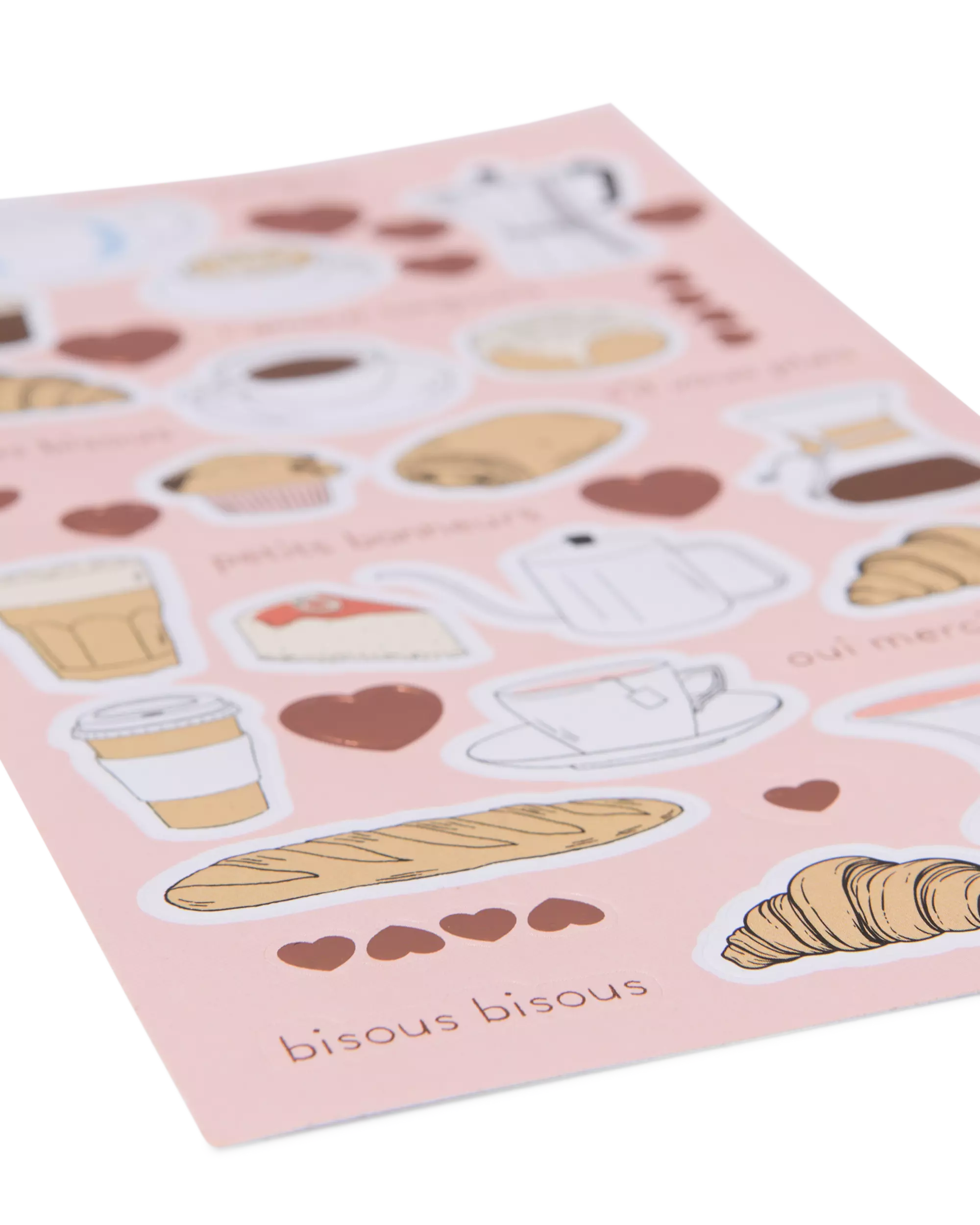 feuilles d'autocollants café et petit-déjeuner - lot de 3