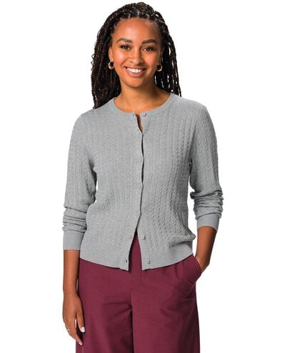 damesvest kabel middengrijs middengrijs - 36213850MIDGREY - HEMA