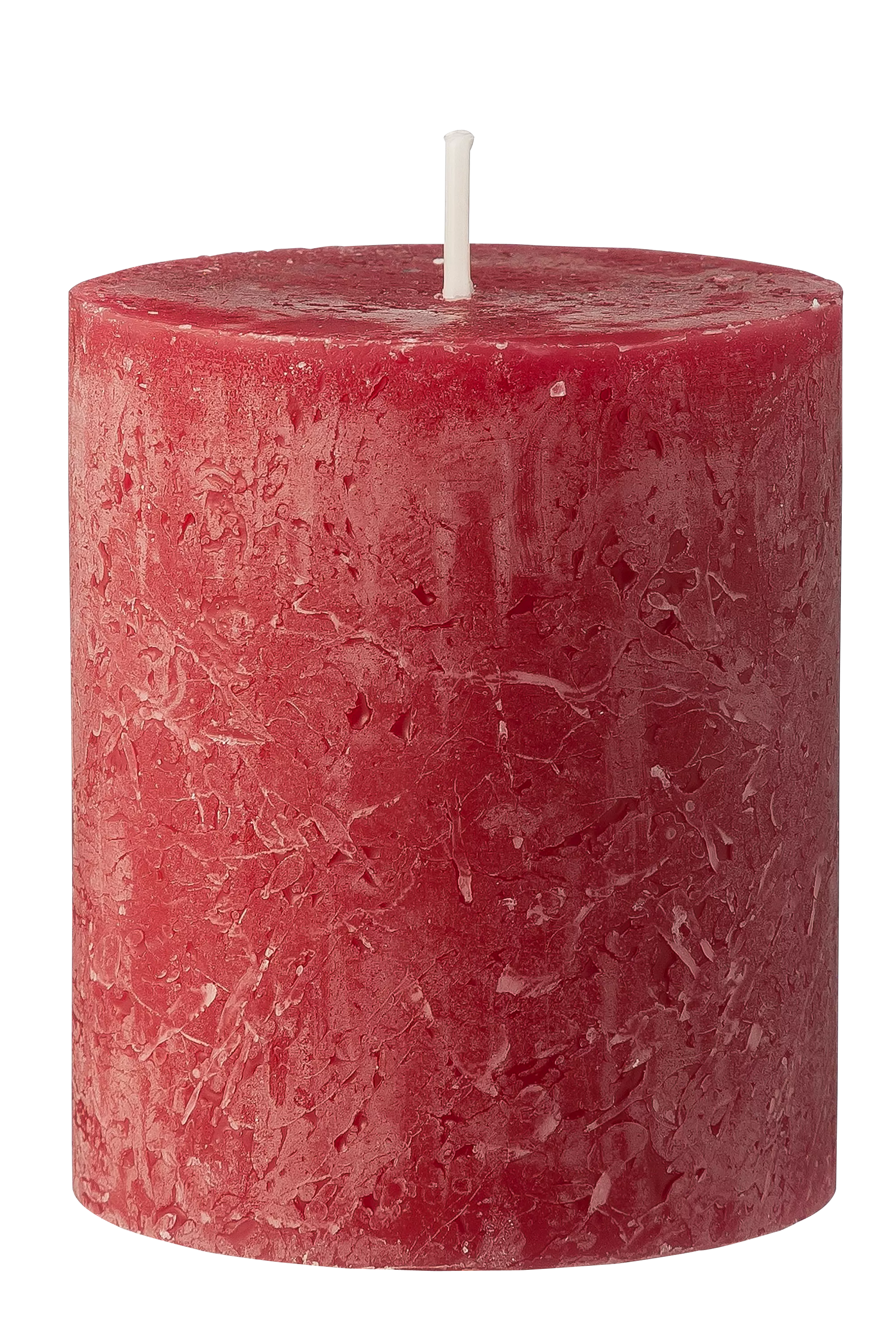 bougie rustique - 8x7 cm - rouge foncé