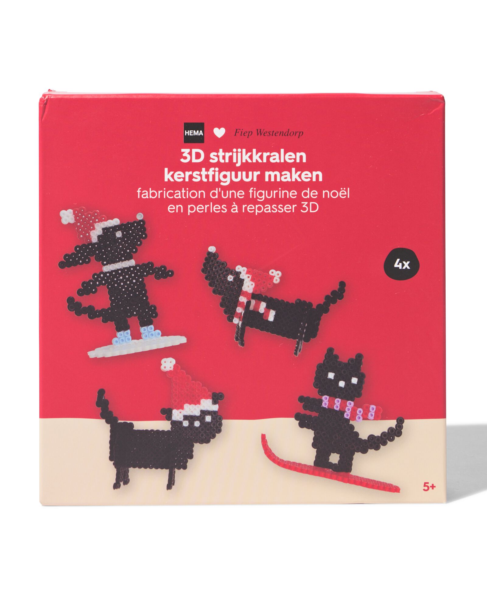 knutselpakket 3D strijkkralen Takkies en Siepies - 4 stuks - 25301007 - HEMA