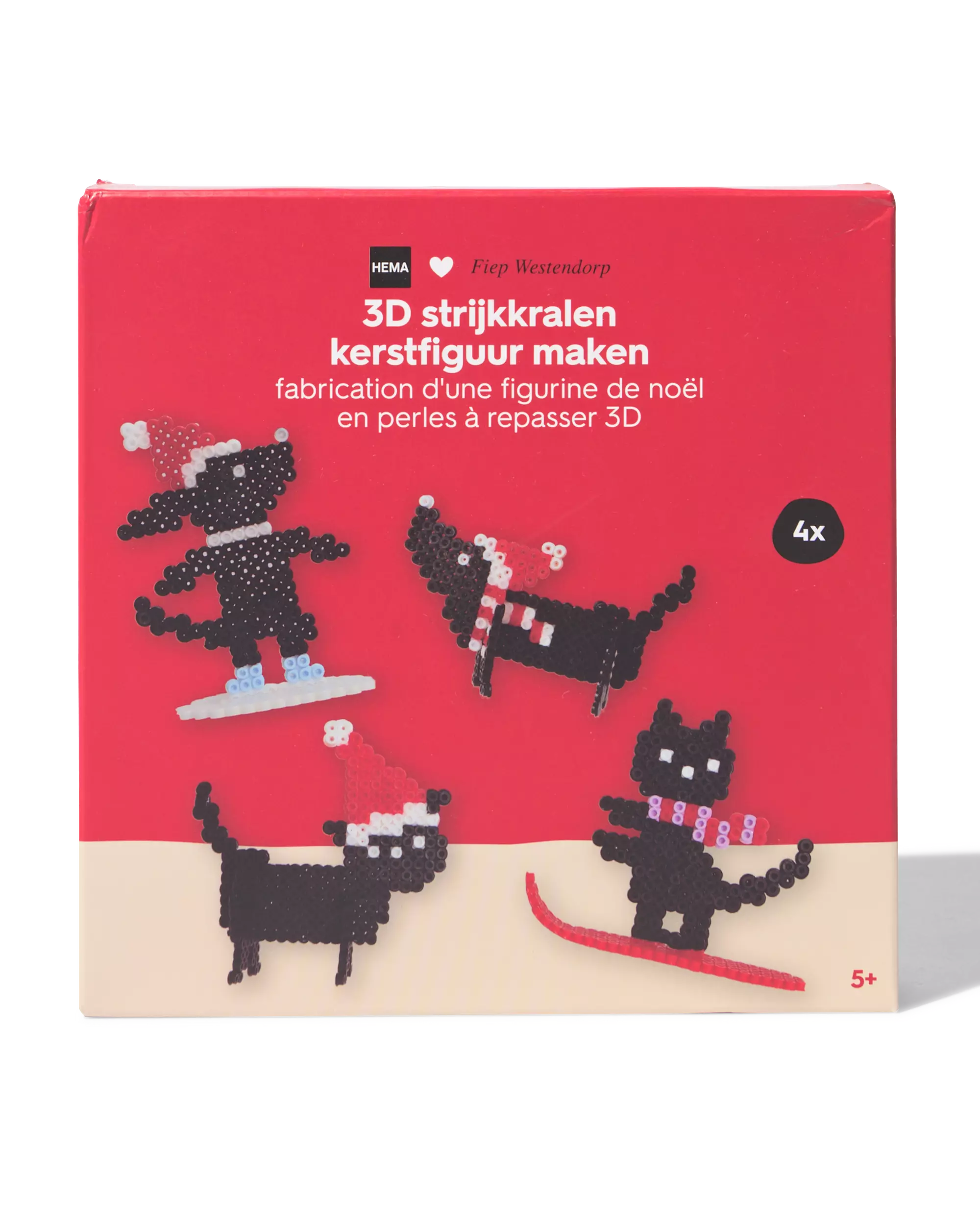 knutselpakket 3D strijkkralen Takkies en Siepies - 4 stuks