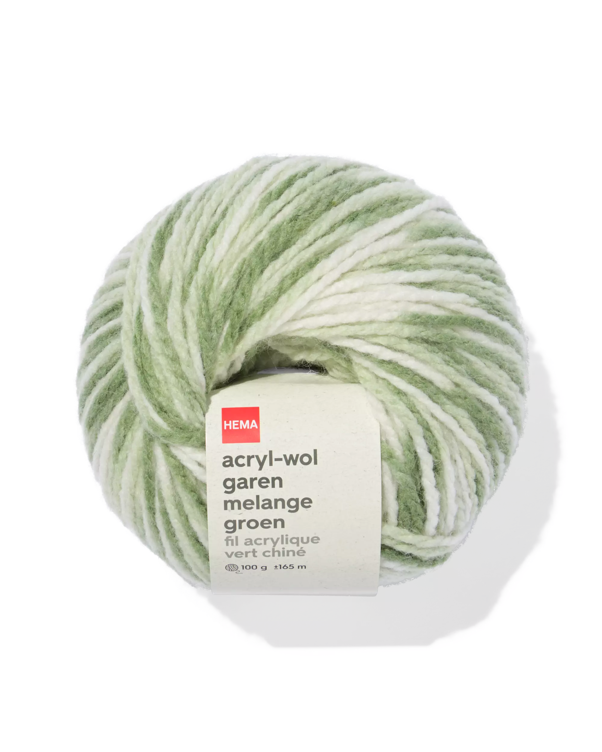fil de laine acrylique vert mélangé 100g 165m