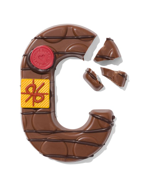 Lettre en chocolat d&eacute;cor&eacute;e &agrave; la main lait C 180g C - 24427403C - HEMA