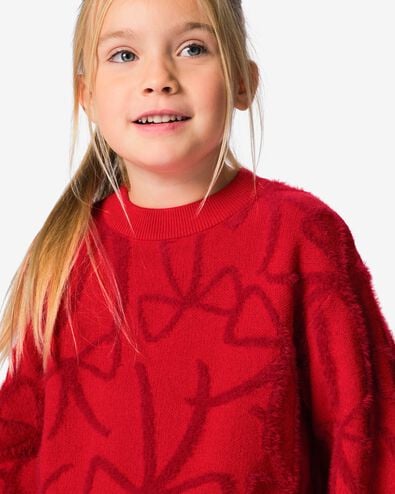pull enfant grosse maille n&oelig;uds rouge rouge - 30898007RED - HEMA