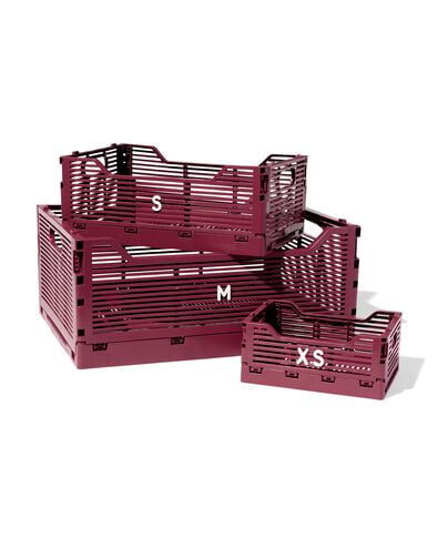 caisse pliante lettres recycl&eacute;e XS bordeaux bordeaux XS  13 x 18 x 8 - 39811083 - HEMA
