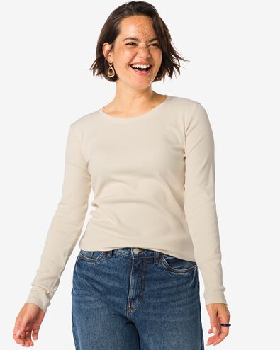 top femme Clara c&ocirc;tel&eacute; blanc cass&eacute; - 36364770OFFWHITE - HEMA