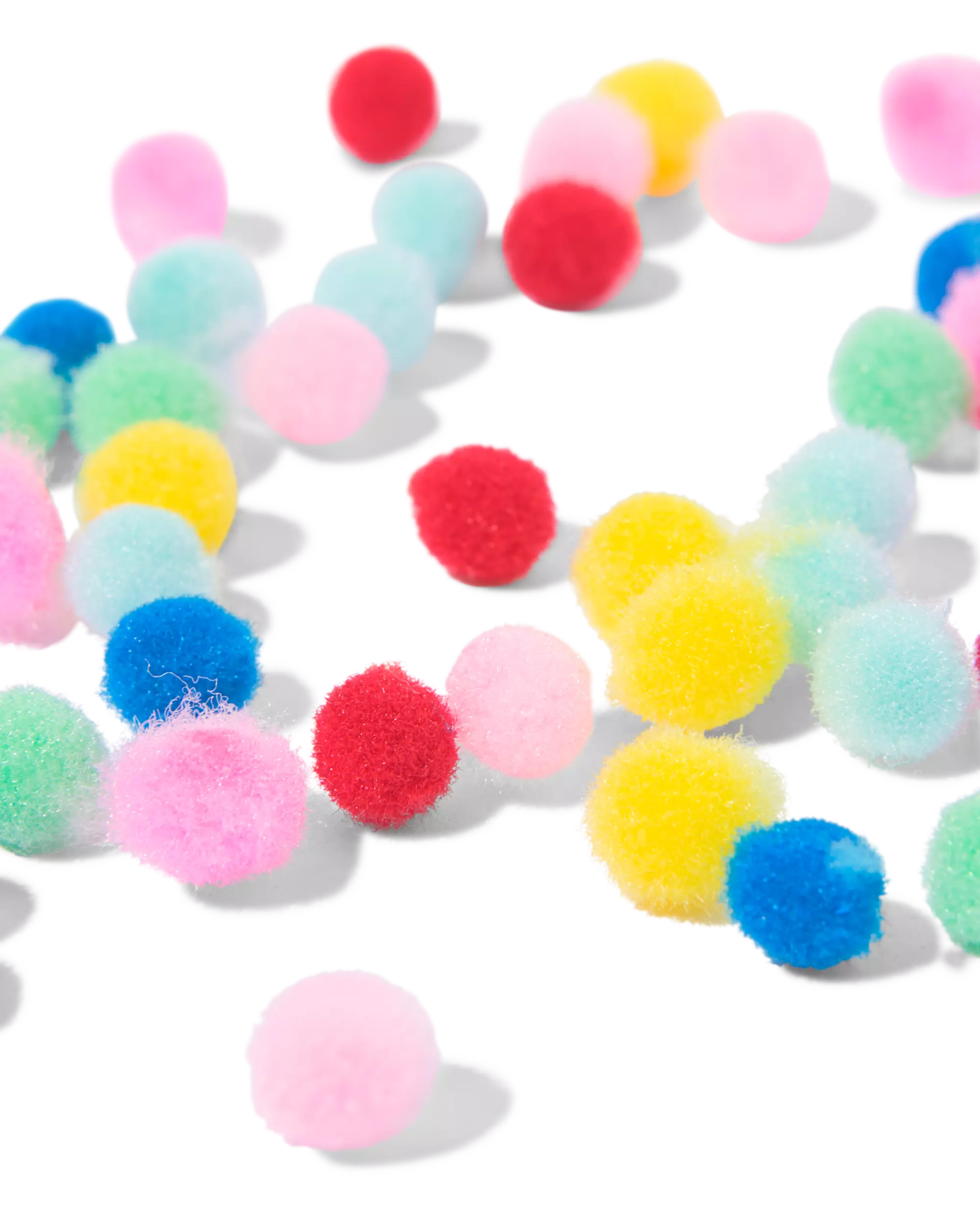 mini plak pompoms - 50 stuks