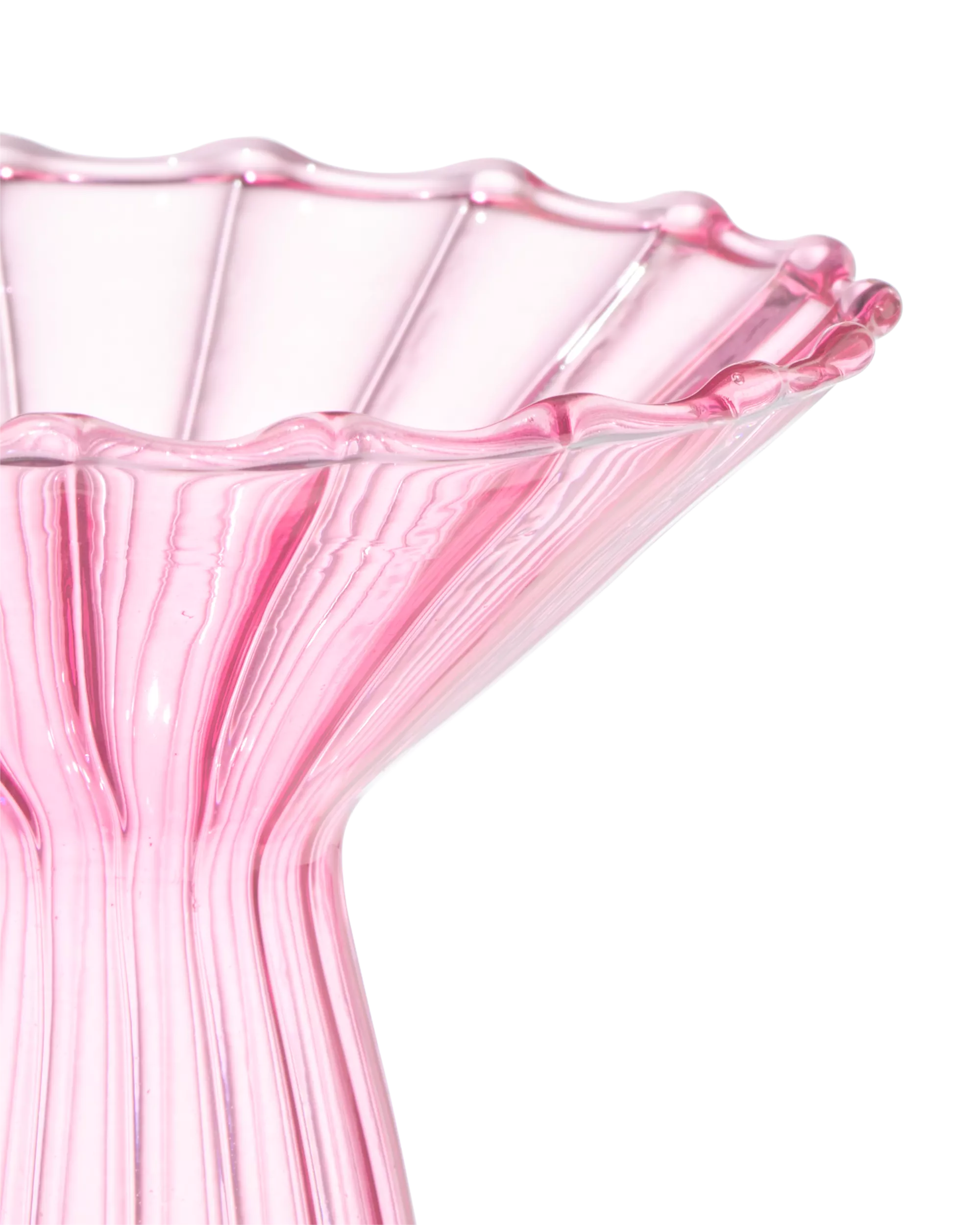 vaas voor geurstokjes ⌀10x12cm glas met kraag roze