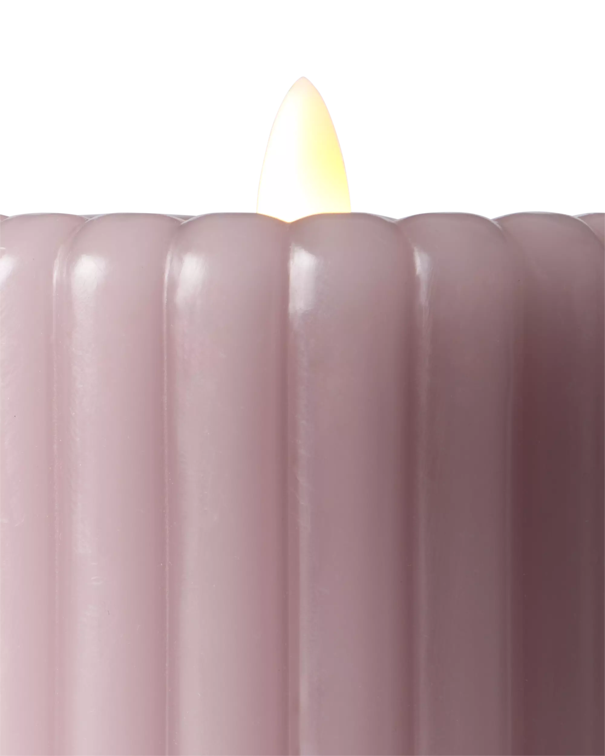 bougie cylindrique led ⌀7,5 x 10 cm nervurée naturelle