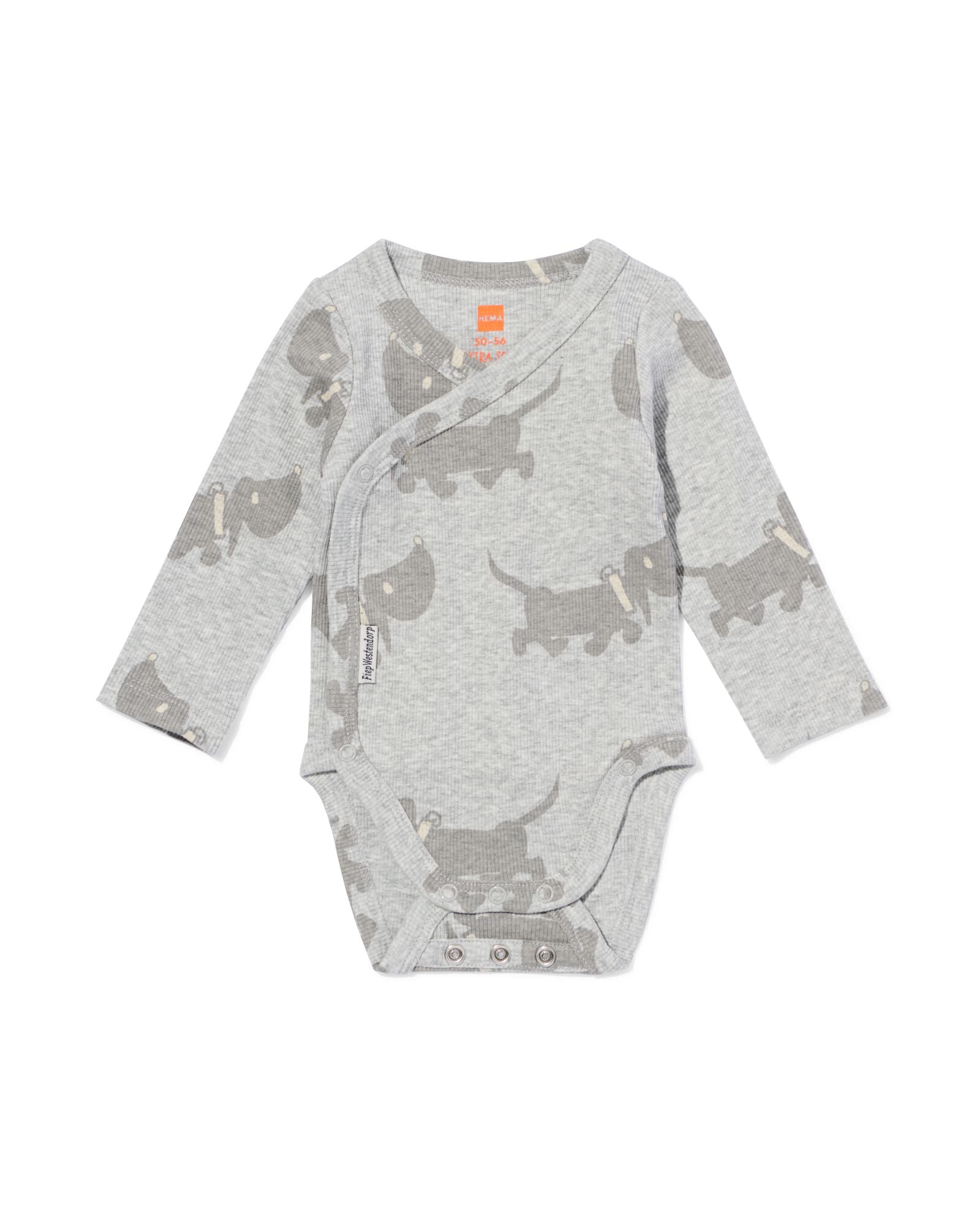 Takkie body jersey meegroei grijsmelange grijsmelange - 33455720GREYMELANGE - HEMA