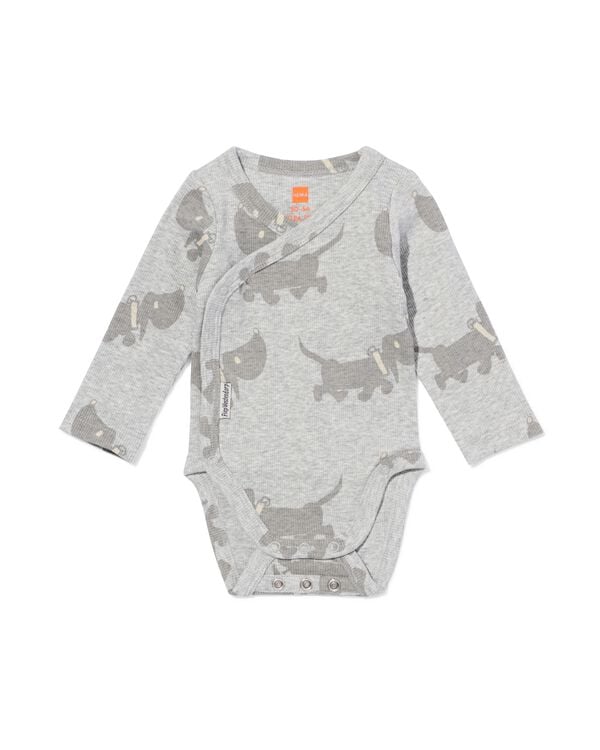 Takkie body jersey meegroei grijsmelange grijsmelange - 33455720GREYMELANGE - HEMA