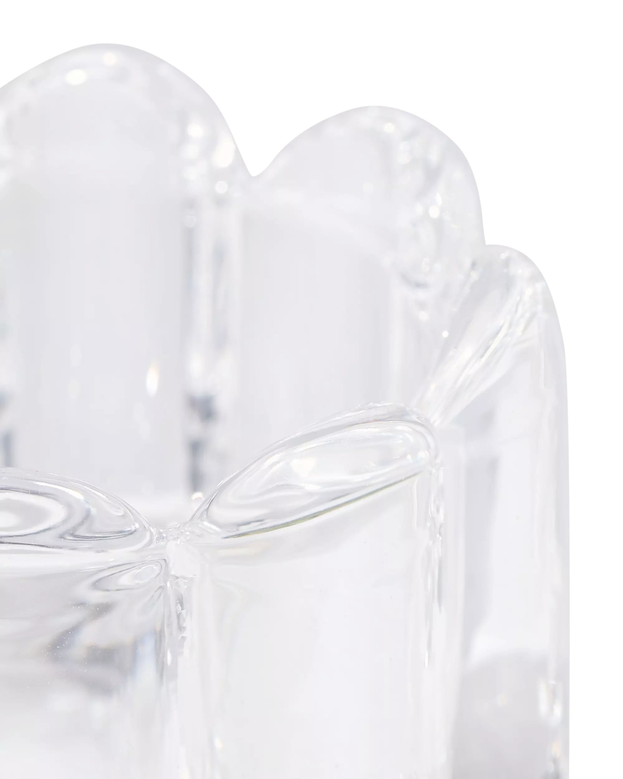 photophore en verre XS nervuré transparent
