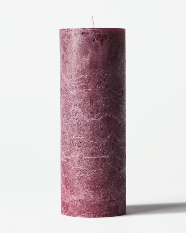stompkaars ⌀7x19cm rustiek aubergine - 13504248 - HEMA