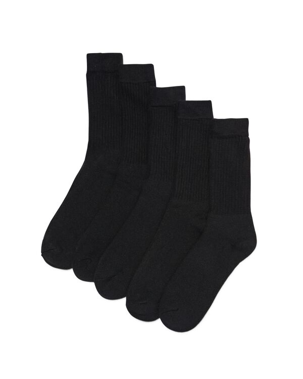 heren sportsokken - 5 paar zwart zwart - 4180010BLACK - HEMA