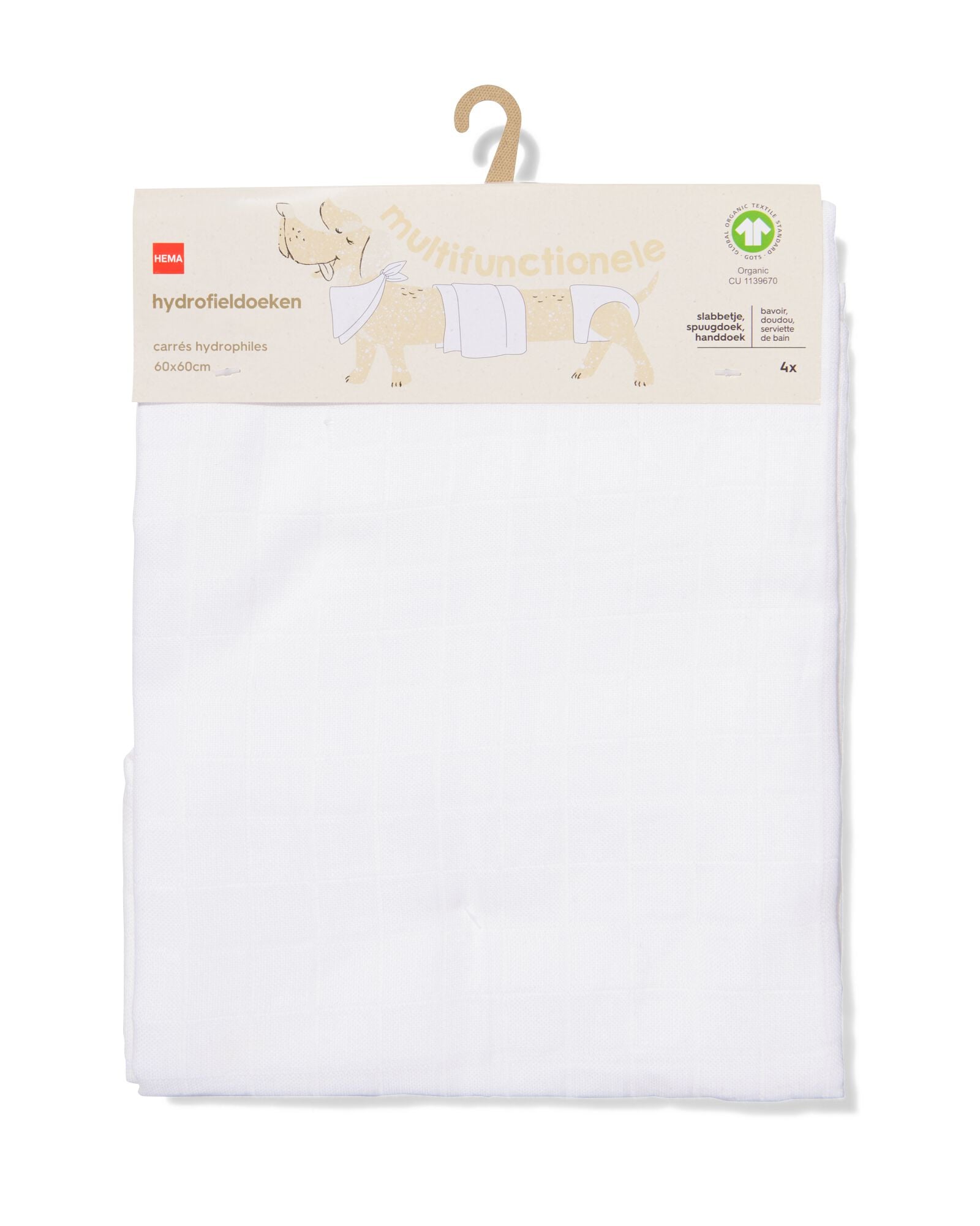4 linges hydrophiles 60x60 cm - 33345930 - HEMA