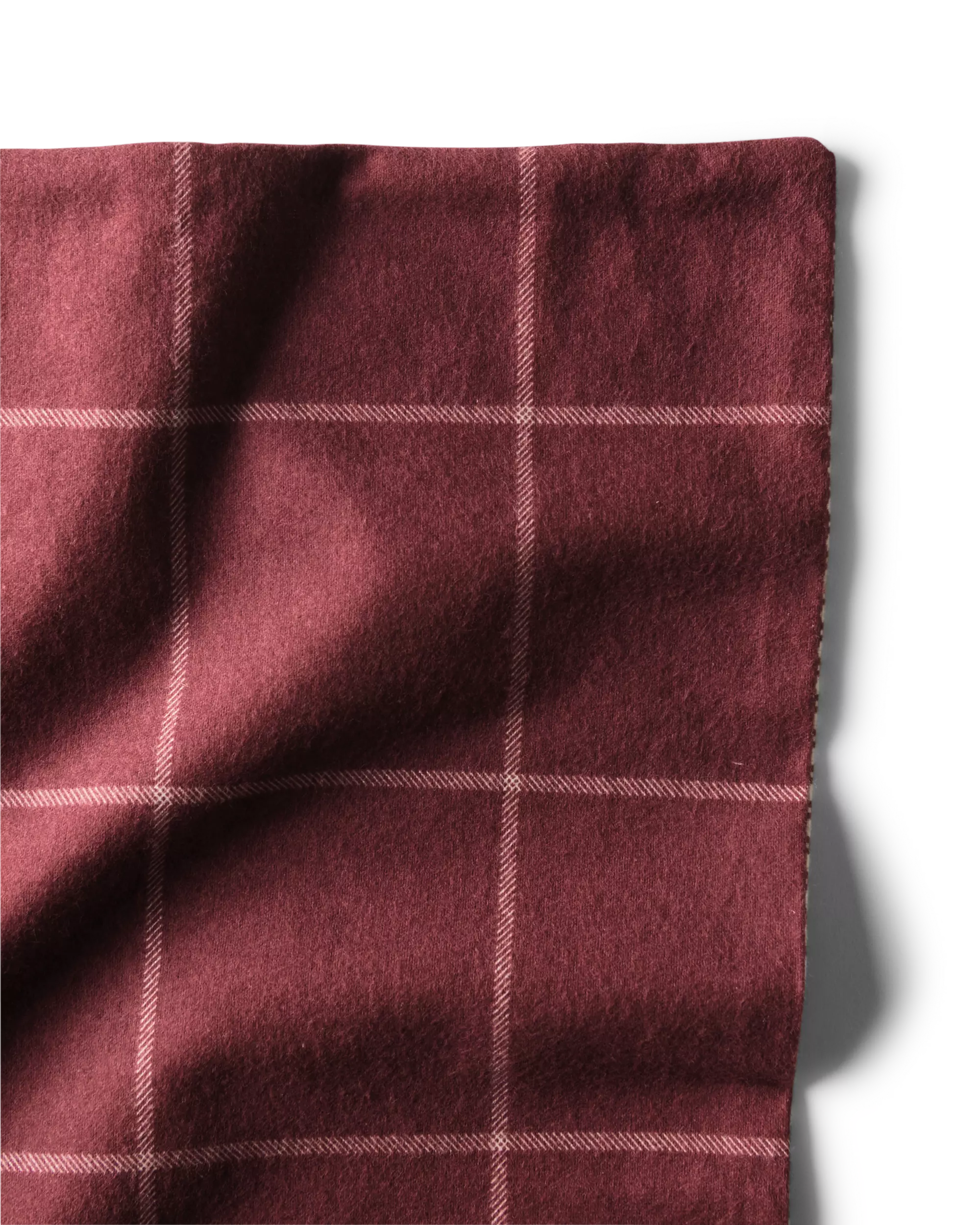 Bettbezug 140 × 200/220 cm, Flanell, kariert, weinrot