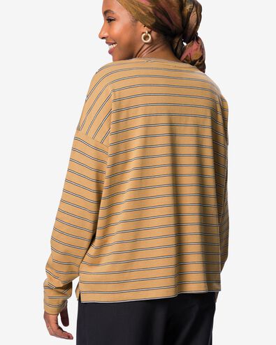 t-shirt femme elif jersey rayures beige beige - 36214060BEIGE - HEMA