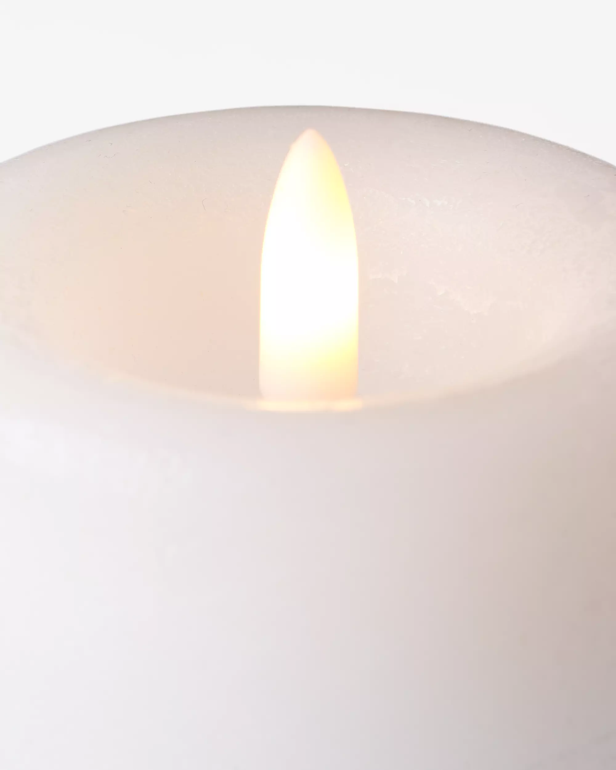 bougie cylindrique LED ⌀7,5 x 15 cm rustique blanc