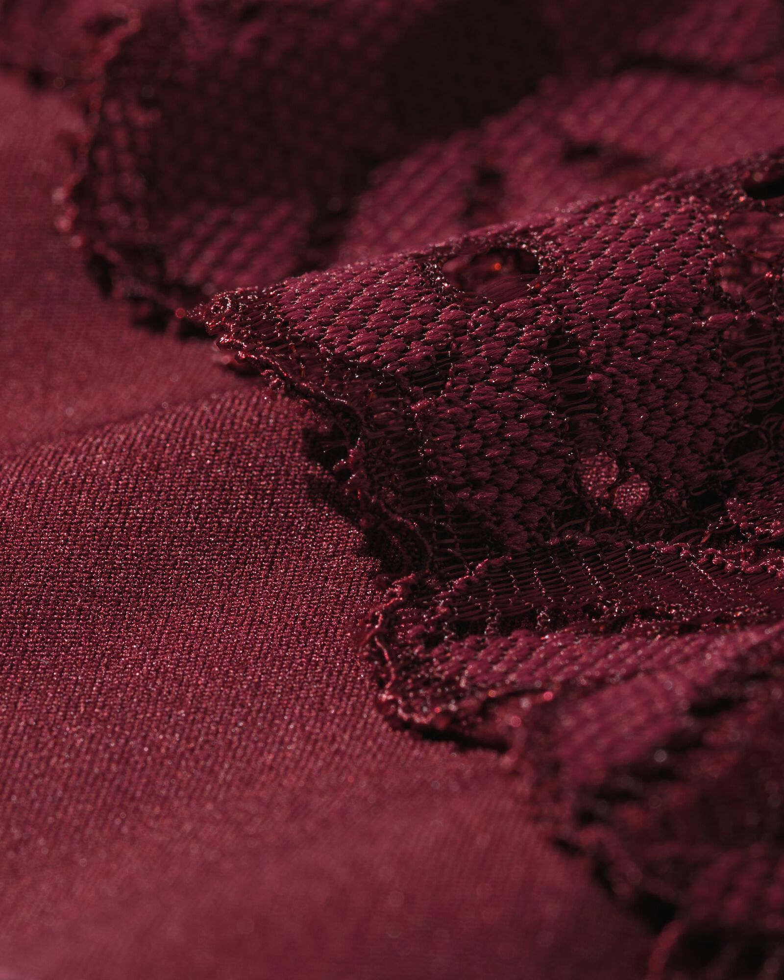 slip br&eacute;silien femme microfibre avec dentelle rouge fonc&eacute; rouge fonc&eacute; - 19608804DARKRED - HEMA