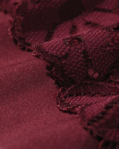 slip br&eacute;silien femme microfibre avec dentelle rouge fonc&eacute; rouge fonc&eacute; - 19608804DARKRED - HEMA