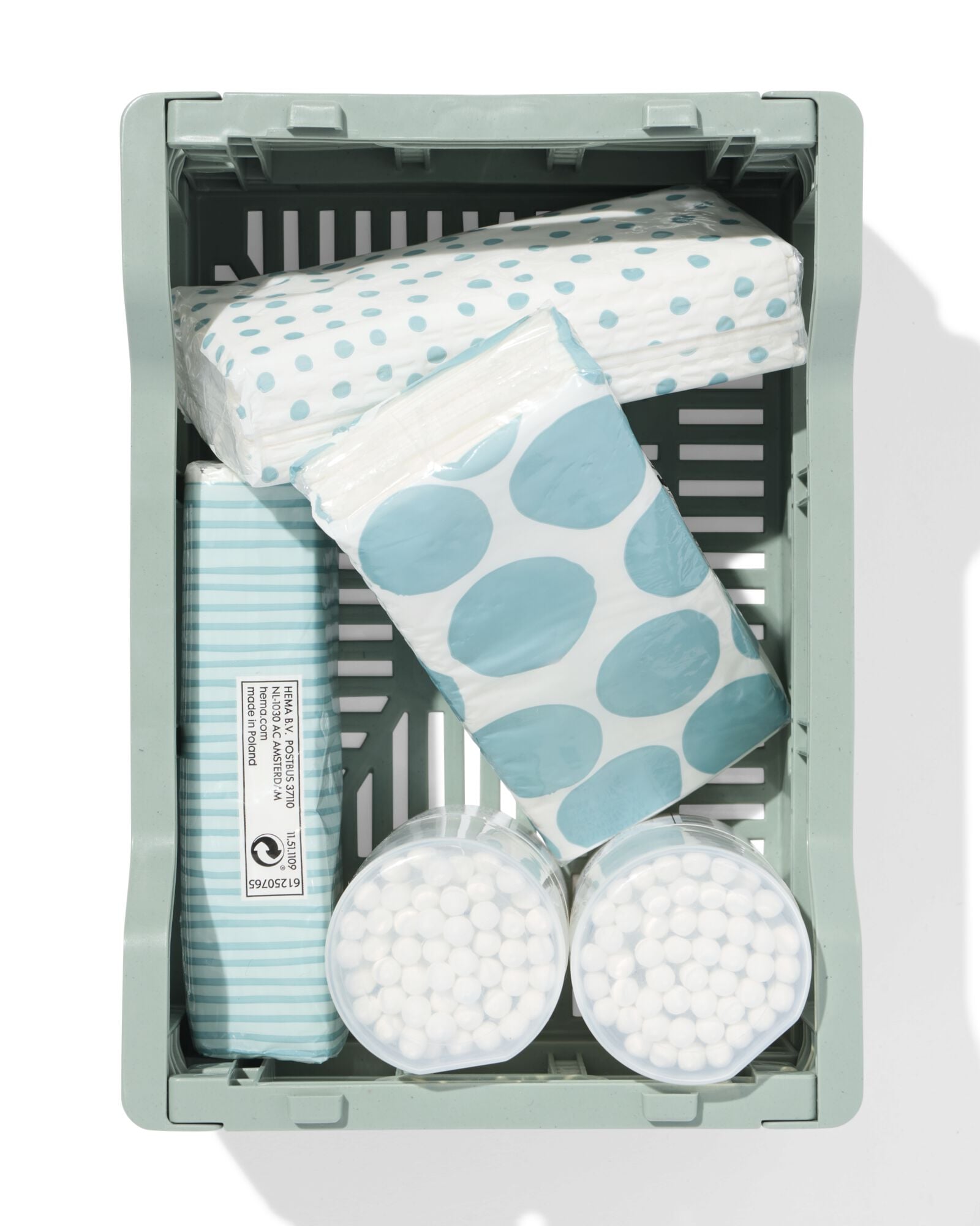 caisse pliante lettres recycl&eacute;e XS vert menthe vert menthe XS  13 x 18 x 8 - 39821199 - HEMA