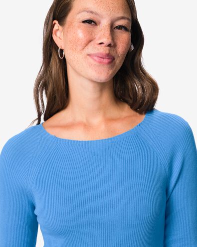 damestrui rib blauw blauw - 36214870BLUE - HEMA