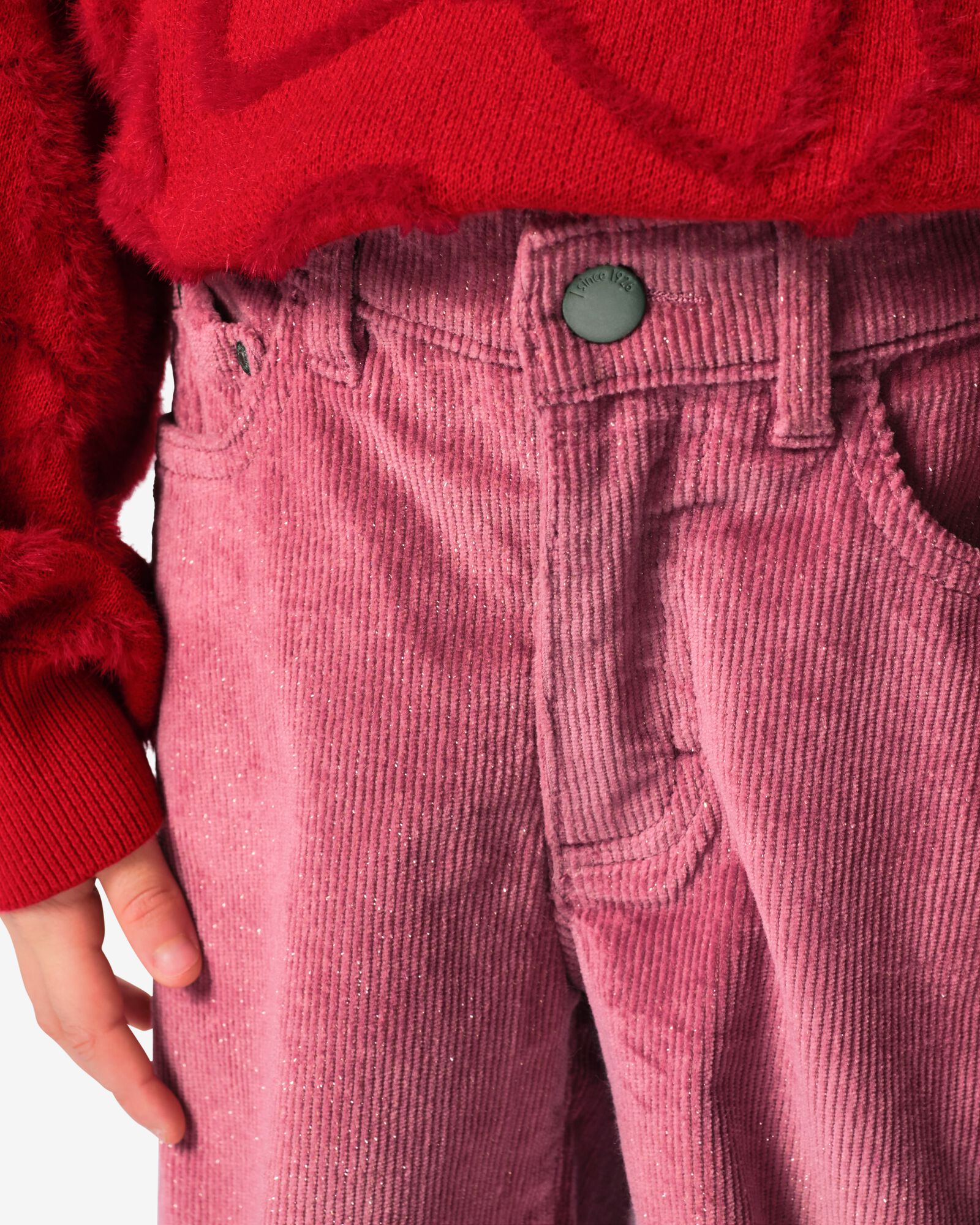 kinderbroek wide fit corduroy oudroze oudroze - 30895117OLDPINK - HEMA
