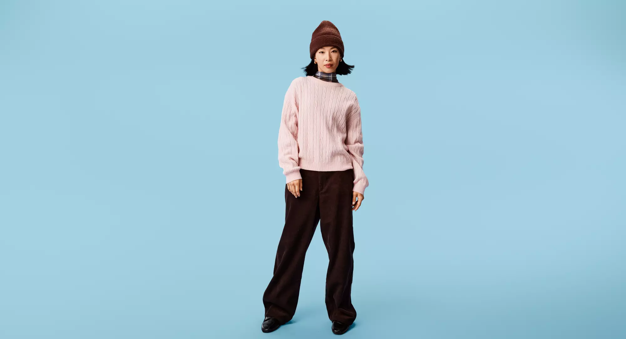 pantalon femme jambes larges côtelé