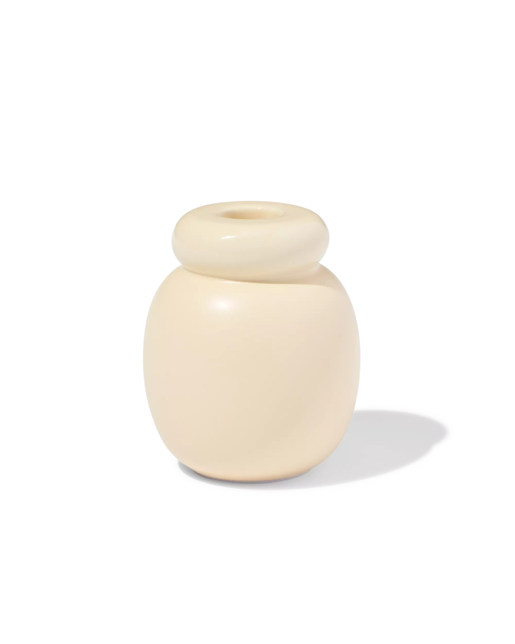 kandelaar 8.5x10cm keramiek crème