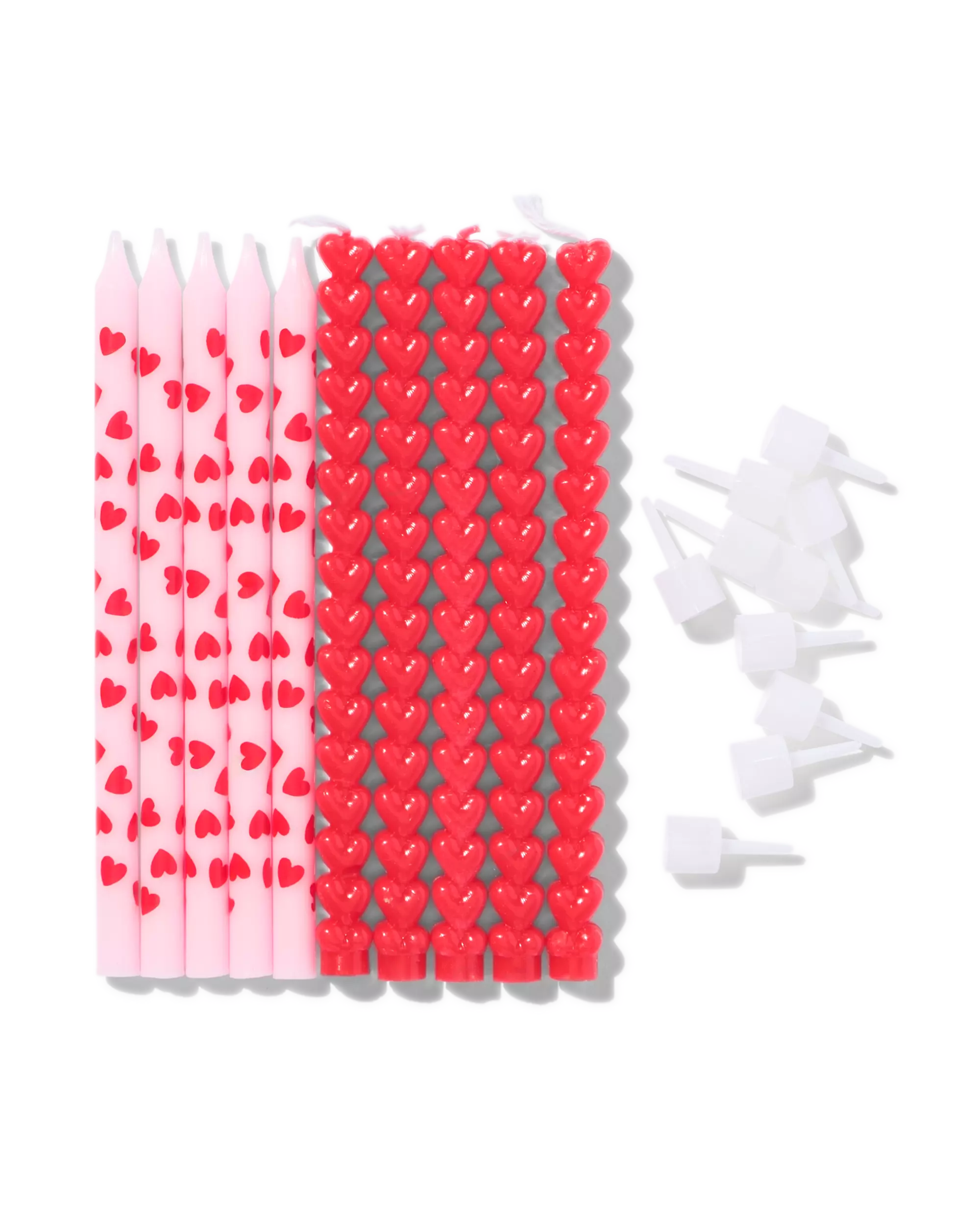 bougies de gâteau cœur lot de 10